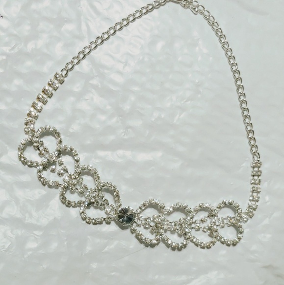Rhinestone Heart Choker Necklace - Picture 3 of 6